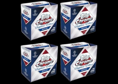 2021-22 Topps Chrome UEFA Champions League Sapphire Edition Soccer Box 4x Lot