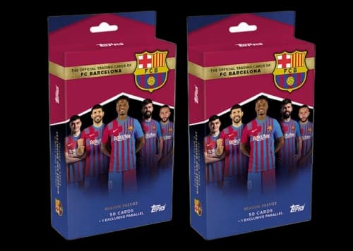 2021-22 Topps FC Barcelona Official Team Set Soccer Hanger Box 2x Lot