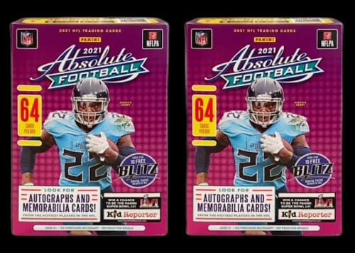 2021 Panini Absolute Football Blaster Box (Purple Parallels) (Fanatics Exclusive) 2x Lot