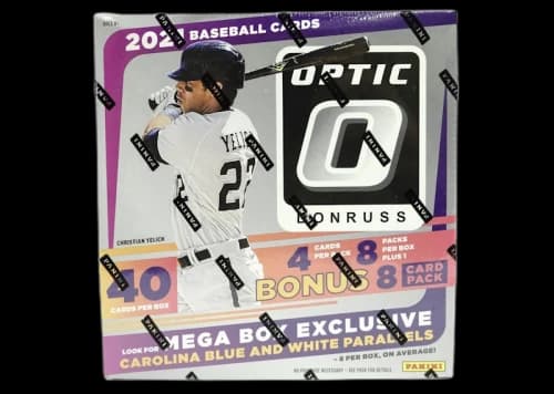 2021 Panini Donruss Optic Baseball Mega Box (Carolina Blue and White Parallels)