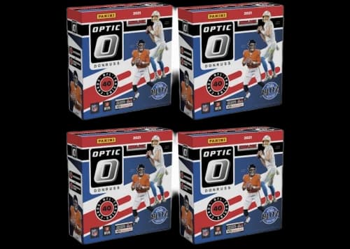 2021 Panini Donruss Optic Football Fanatics Exclusive Mega Box (Red Hyper Parallels) 4x Lot