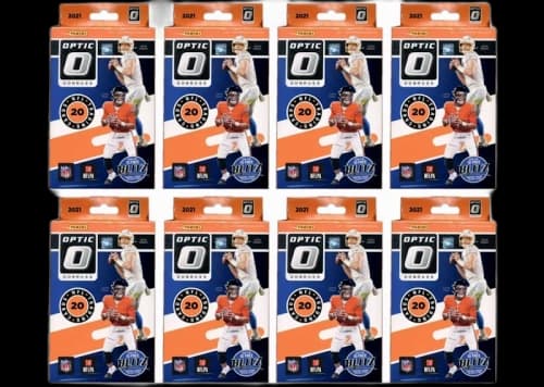 2021 Panini Donruss Optic Football Hanger Box (Blue Scope Parallels) 8x Lot