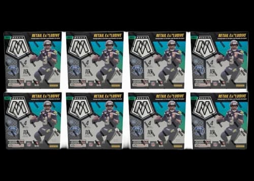 2021 Panini Mosaic Football Mega Box (Walmart) (Reactive Blue Parallels) 8x Lot