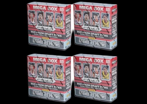 2021 Panini Prizm Draft Picks Collegiate Basketball Mega Box (Orange Ice Prizms) 4x Lot