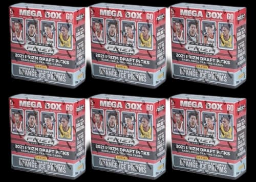 2021 Panini Prizm Draft Picks Collegiate Basketball Mega Box (Orange Ice Prizms) 6x Lot