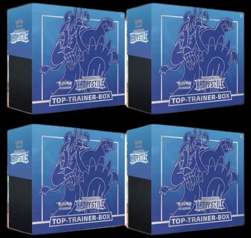 Pokémon TCG Schwert & Schild Kampf Stile Top Trainer Box (Blue) 4x Lot