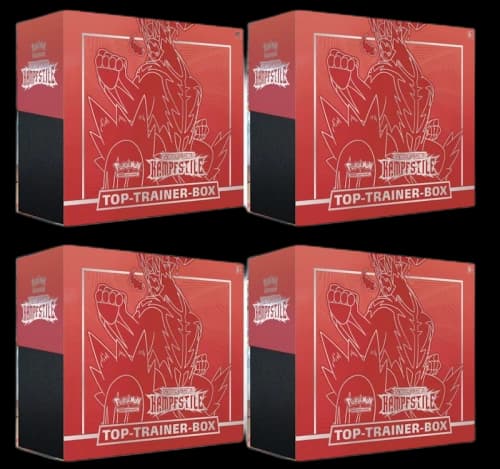 Pokémon TCG Schwert & Schild Kampf Stile Top Trainer Box (Red) 4x Lot