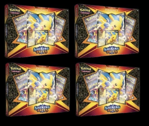 Pokémon TCG Shining Fates Pikachu V Collection Box 4x Lot