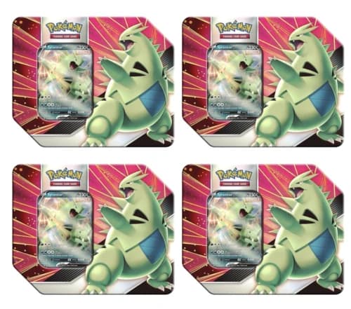 Pokémon TCG V Strikers Tyranitar V Tin 4x Lot