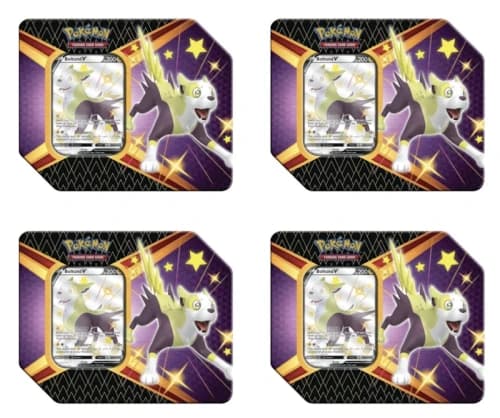 Pokémon TCG Sword & Shield Shining Fates Boltund V Tin 4x Lot (UK Version 5 Booster Packs)