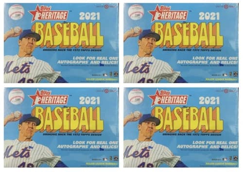 2021 Topps Heritage Baseball Target Mega Box 4x Lot (17 Packs)