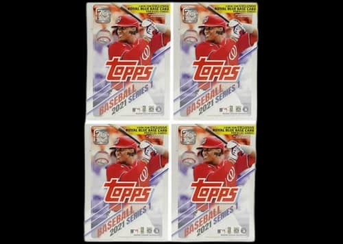 2021 Topps Series 1 Baseball Blaster Box (Royal Blue Parallel) 4x Lot
