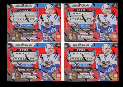 2023 Panini Prizm Football Hobby Mega Box (Purple Pulsar Prizms) 4x Lot
