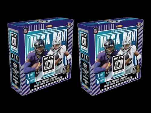 2025 Panini Donrus Optic Football (Blue Hyper Parallels) Mega Box 2x Lot