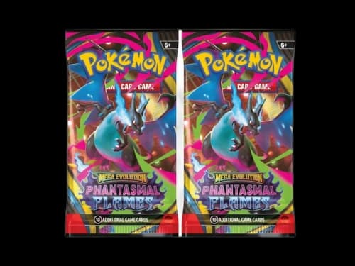 2025 Pokémon Mega Evolution Phantasmal Flames Mega Charizard X Booster Pack 2x Lot