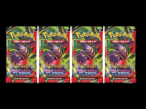 2025 Pokémon Mega Evolution Phantasmal Flames Mega Gengar Booster Pack 4x Lot
