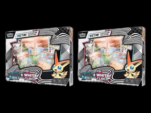 2025 Pokémon Scarlet & Violet Black Bolt/White Flare Unova Victini Illustration Poster Collection Box 2x Lot