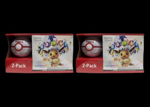 2025 Pokémon Scarlet & Violet Prismatic Evolutions Elite Trainer Box + Pokeball Sam's Club Bundle 2x Lot (Pokeball Color May Vary)