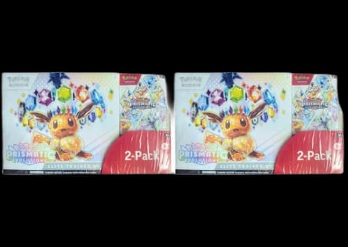 2025 Pokémon Scarlet & Violet Pristmatic Evolutions Elite Trainer Box + Booster Costco Bundle 2x Lot