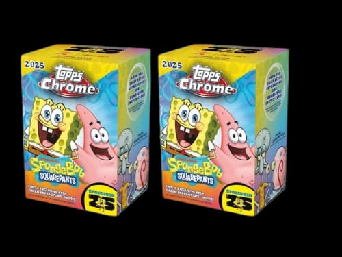 2025 Topps Chrome SpongeBob 25th Anniversary Blaster Box 2x Lot