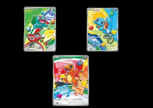 2026 Pokémon Mega Evolution First Partner Illustration Collection Series 1 Generation 1 First Partner Collection Set of 3 (Bulbasaur/ Charmander/ Squirtle) Ungraded