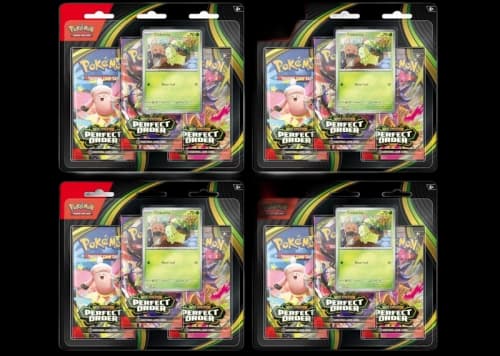 2026 Pokémon Mega Evolution Perfect Order Chikorita Blister Pack 4x Lot