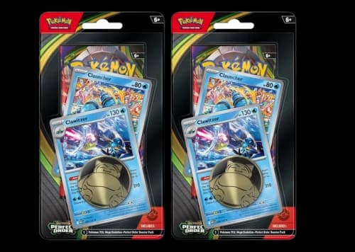 2026 Pokémon Mega Evolution Perfect Order Clauncher Clawitzer Premium Checklane Pack 2x Lot