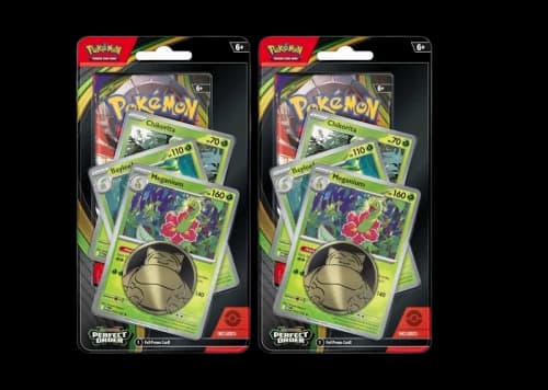2026 Pokémon Mega Evolution Perfect Order Meganium Bayleed Chikorita Premium Checklane Pack 2x Lot