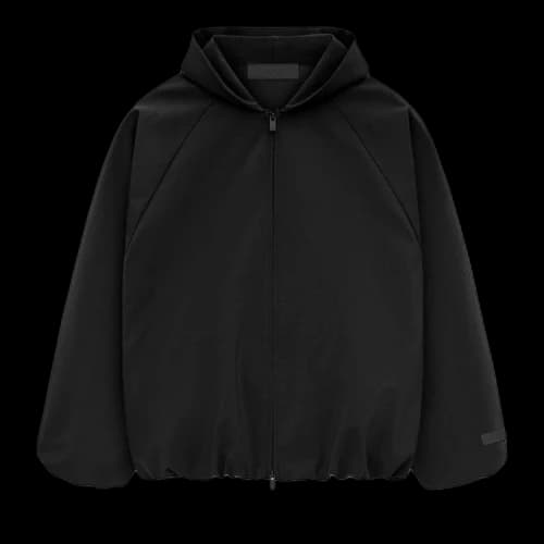 Fear of God Essentials Bonded Nylon Hooded Bomber Jacket 'Black'