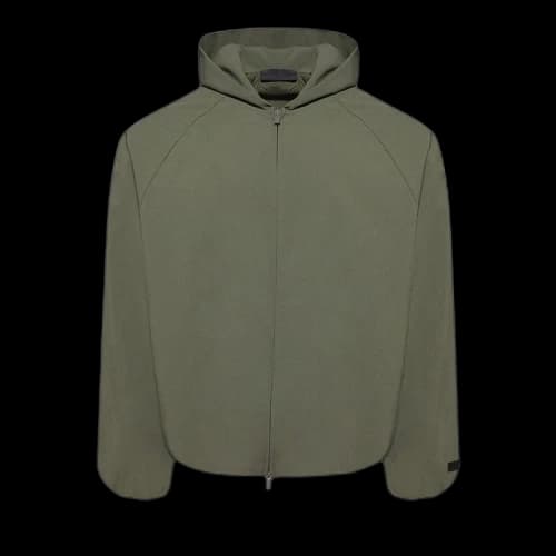 Fear of God Essentials Bonded Nylon Hooded Bomber 'Military'