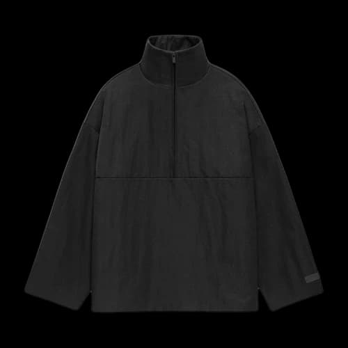 Fear of God Essentials Textured Nylon Halfzip Pullover Black