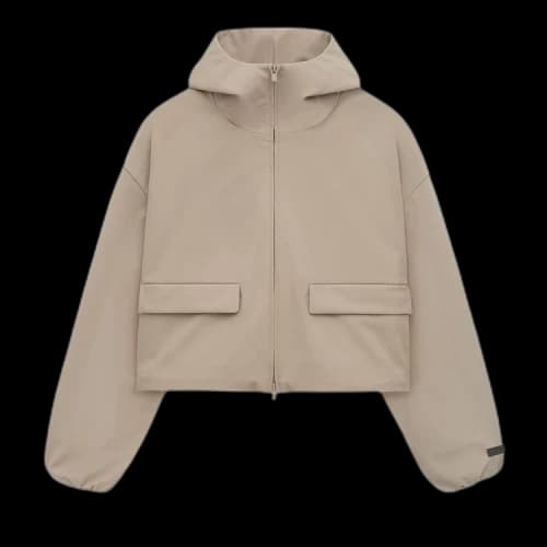 Fear of God Essentials Women's Bonded Nylon Hooded Anorak Desert Sand