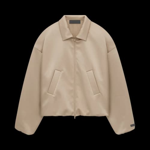 Fear of God Essentials Women's Satin Nylon Bomber Jacket Desert Sand