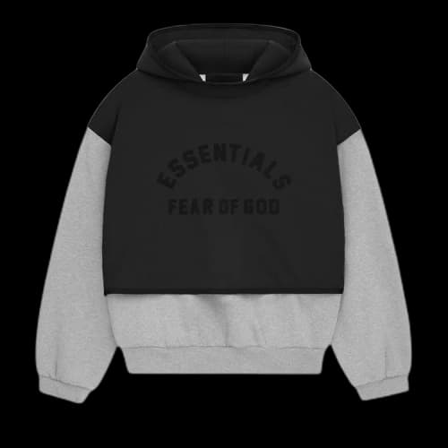 Fear of God Essentials Nylon Fleece Hooded Sweater 'Light Heather Grey/Jet Black'