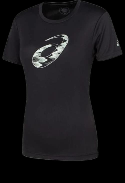 ASICS Spiral Graphic Short Sleeve T-Shirt Asia Sizing 'Performance Black' (Women's)