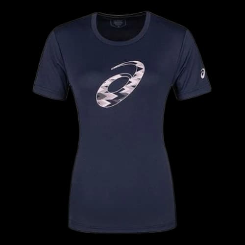 ASICS Spiral Graphic Short Sleeve T-Shirt Asia Sizing 'Midnight' (Women's)