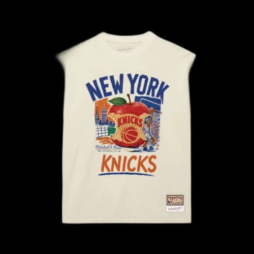 Mitchell & Ness New York Knicks Concrete Apple T-Shirt 'Cream'