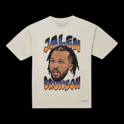 Mitchell & Ness Jalen Brunson New York Knicks Big Face Player T-Shirt 'Cream'