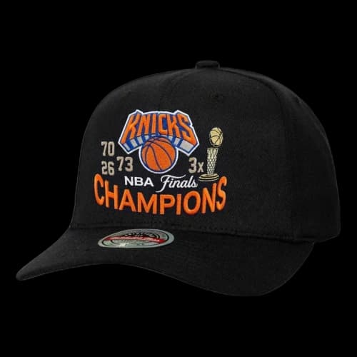 Mitchell & Ness New York Knicks Three-Time NBA Finals Champions Trophy Stretch Snapback Hat 'Black'
