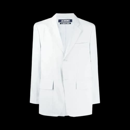 Jacquemus La Veste De Costume Hemp And Wool Blend Blazer 'Light Grey'