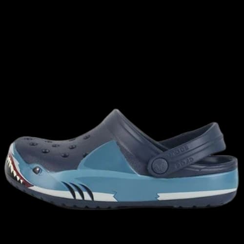 (PS) Crocs Funny Shark Beach Shoe Deep Blue
