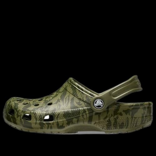 Crocs Classic Clog Camouflage Printing Beach Army Green Sandals