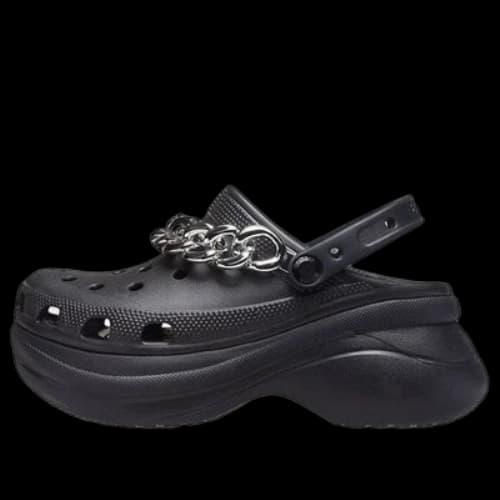 Crocs Classic Clog Retro Sandals Black Silver (Women's)