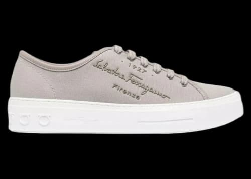Ferragamo Mediterr Low-Top Sneakers Gray
