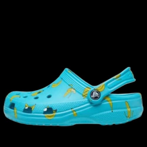 (GS) Crocs Classic Food Print Clogs 'Digital Aqua'