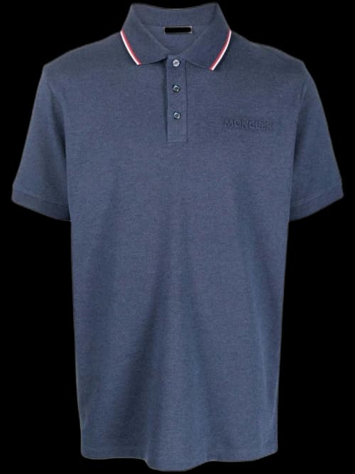 Moncler Logo Poloshirt Navy Blue