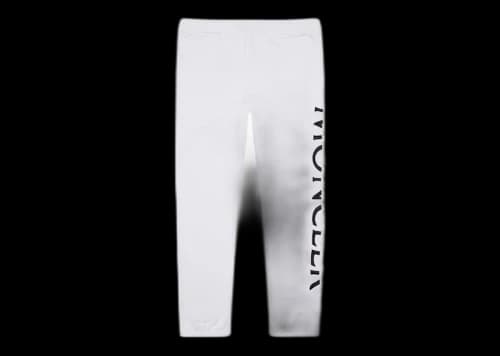 Moncler Split Embroidered Logo Sweatpants White