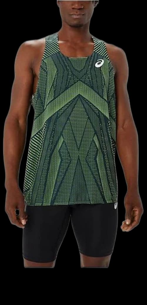ASICS ACTIBREEZE Singlet Asia Sizing 'French Blue Safety Yellow'