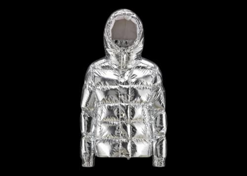 Moncler Women's Maya 70th Anniversary Special Edition Short Down Jacket Platinum