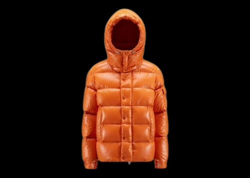 Moncler Women's Maya 70th Anniversary Special Edition Short Down Jacket Campfire Orange